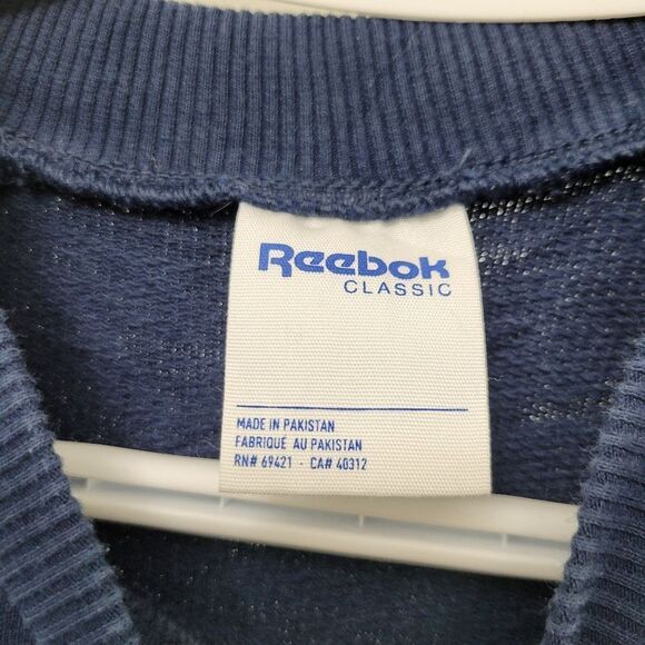Reebok Navy Blue Classic Logo Crewneck Sweatshirt Top Size: Large - Picture 7 of 8
